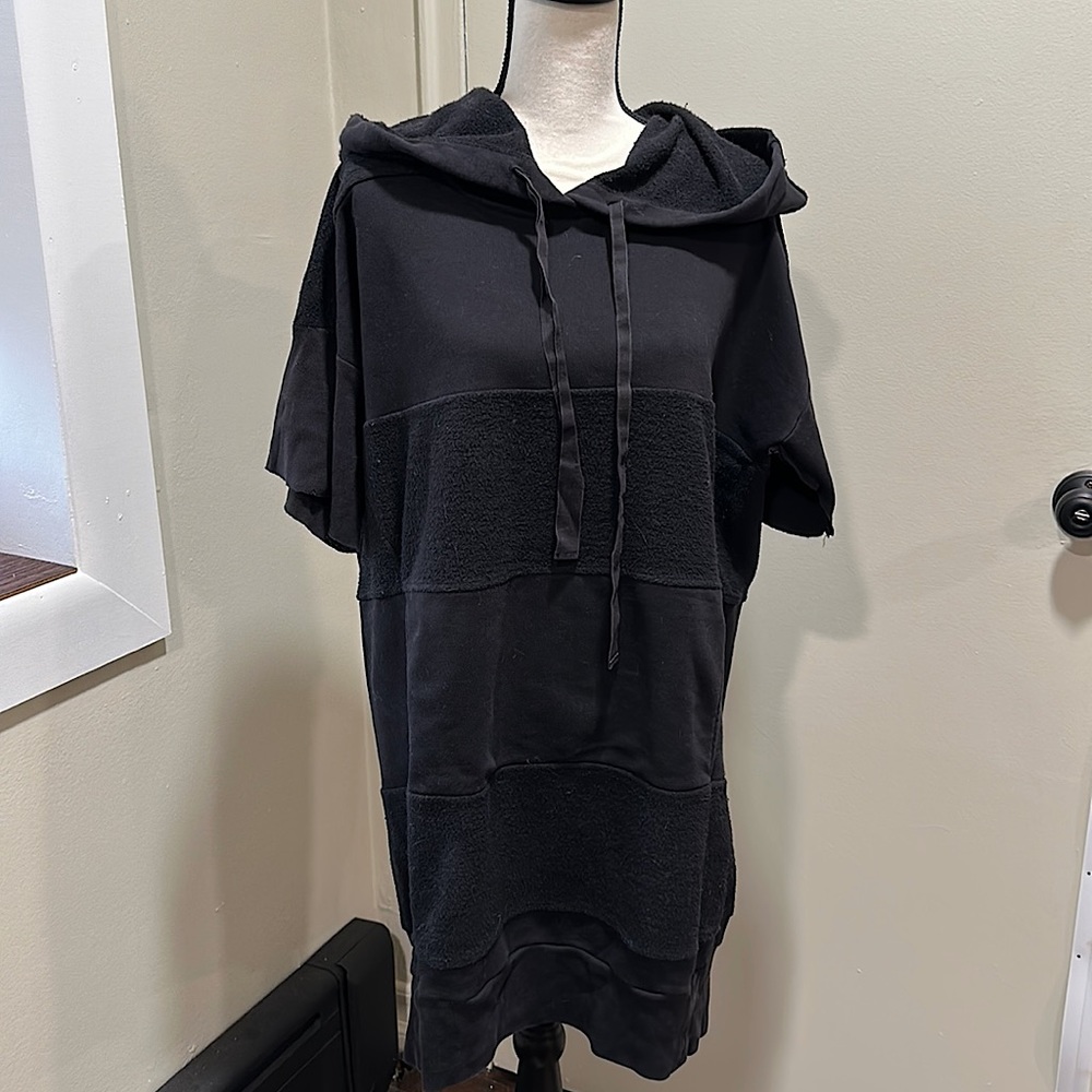 One of a kind sweatshirt, dress with oversized hood, and pouch pocket